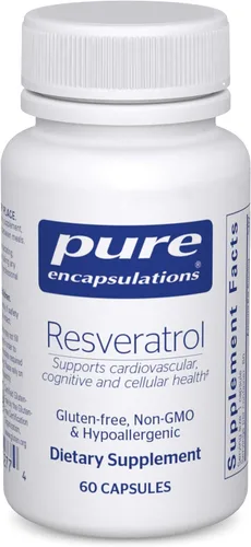 Pure Encapsulations Resveratrol - Apoyo Cardiovascular, Salud Celular y Memoria* - 40 mg de Trans-Resveratrol - Suplemento de Antioxidantes - Sin
