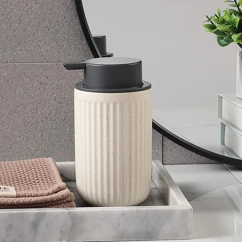 Miniatura 2 de Dispensador de jabón espumoso, dispensador de jabón líquido de espuma de cerámica para baño, dispensador de jabón de loción recargable de 12 onzas