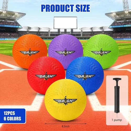 Miniatura 2 de Jerify 12 bolas de 8.5 pulgadas para patio de recreo a granel, coloridas pelotas inflables deportivas, dodgeball, kickball para juego