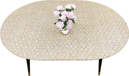 Miniatura 34 de LIBERECOO - Mantel redondo ajustado de vinilo con reverso de franela, borde elástico, impermeable, resistente a las manchas y fácil de limpiar