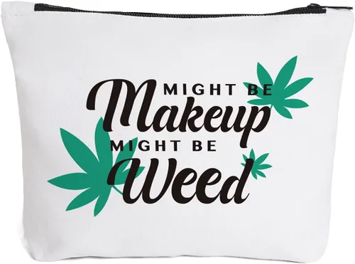 Fokongna Bolsa de maquillaje divertida de malas hierbas, regalos divertidos para la mejor amiga, regalos de broma para mujeres, regalo de viaje para
