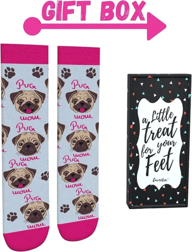 Miniatura 2 de Cavertin Calcetines de mujer Pug, Dachshund, Caballo, Flamenco, Bulldog Francés, Golden Retriever, Abeja, Elefante, Vaca, Pollo, Zorro