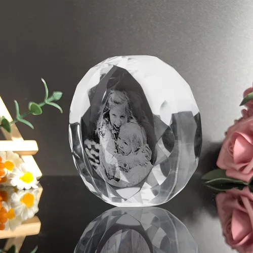 Miniatura 3 de Rombo personalizado con foto de cristal – Grabado 2D/3D opcional, regalos de cristal personalizados con tu propia foto, día de San Valentín