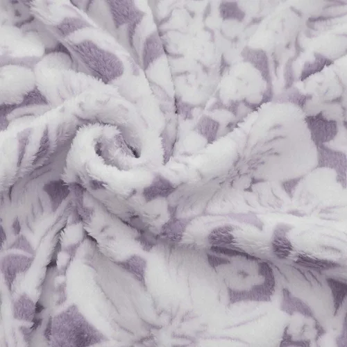 Miniatura 5 de FY FIBER HOUSE Manta de franela de forro polar súper suave y ligera de microfibra con estampado de flores para sofá, 60 x 80 pulgadas, lavanda