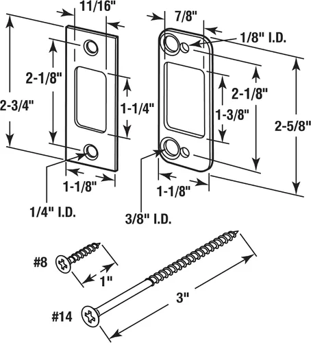 Miniatura 2 de Prime-Line E 2480 - Cerradura de seguridad para cerrojo de seguridad, 2-3/4 pulg., acero, latón antiguo (paquete individual)