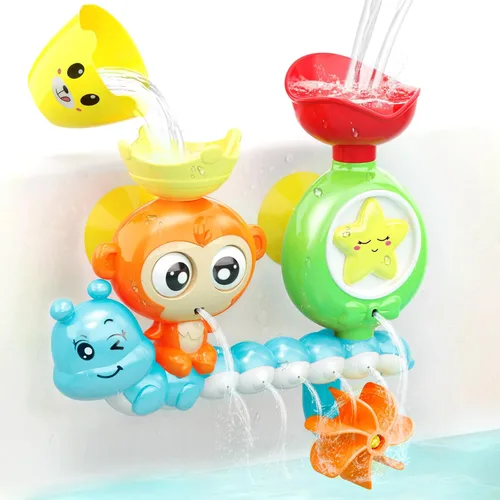 G-WACK Juguetes de baño para niños pequeños de 1, 2 y 3 años, juguetes de agua para tina de bebé recién nacido, juguetes de agua interactivos