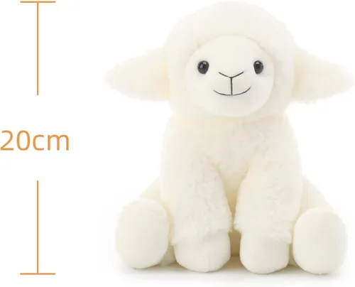 Miniatura 9 de Apricot Lamb Toys - Peluche de oveja de cordero crema con orejas suaves y esponjosas (cordero crema, 8 pulgadas)