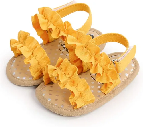 Miniatura 3 de Timatego Sandalias de verano para bebés y niñas con suela suave de flores, zapatos de vestir para cuna, recién nacidos, para recién nacidos