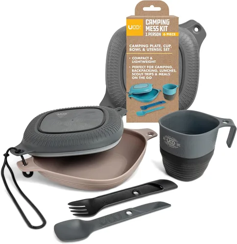Miniatura 10 de UCO Kit de desorden de camping con cuenco, plato, taza plegable e interruptor de camping Spork Amanecer retro