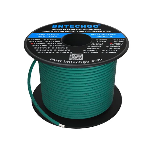 Miniatura 25 de BNTECHGO Carrete de alambre de silicona calibre 12, 50 pies, color marrón, flexible, 12 AWG, alambre de cobre estañado trenzado