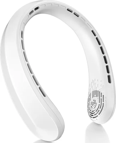 Ventilador de cuello, ventilador portátil alrededor del cuello, ventilador personal de 5200 mAh con batería recargable por USB, 3 velocidades de