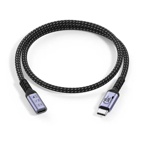 Miniatura 6 de Cable de extensión USB C de 1.5 pies (2 paquetes/240 W/40 Gbps/8K), cable extensor corto USB 4.0, transferencia de datos de alta velocidad de 40