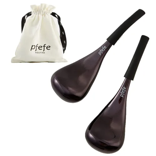 Miniatura 11 de pfefe Globos de Hielo Herramientas para el Cuidado de la Piel Facial para Mujeres Cara y Ojos, Palitos Criogénicos de Belleza Facial de Acero Negro