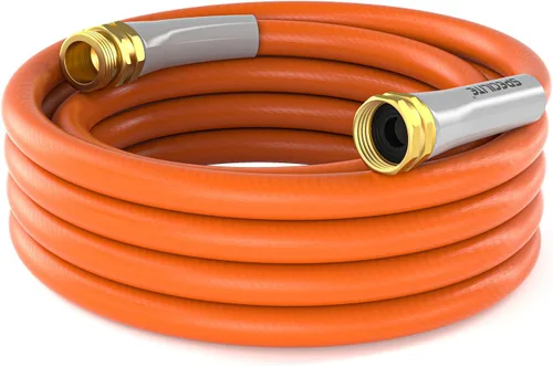 Miniatura 14 de SPECILITE Manguera de jardín de 50 pies x 5/8 pulgadas, manguera de agua resistente, flexible y ligera, explosión de 600 psi, manguera de goma 5/8