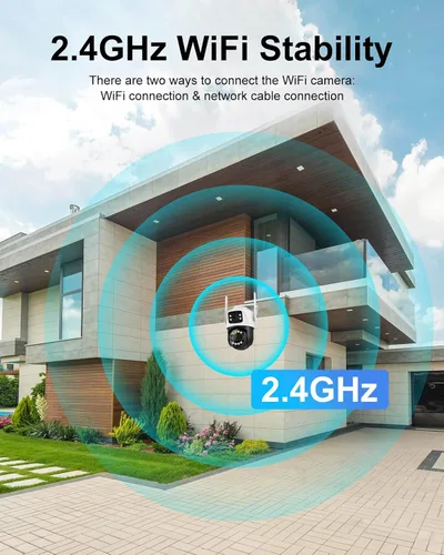 Miniatura 5 de Cámara de seguridad para exteriores de doble lente WiFi de 6 MP para exteriores, cámara de vigilancia doméstica, inalámbrica de 2.4 GHz, PTZ