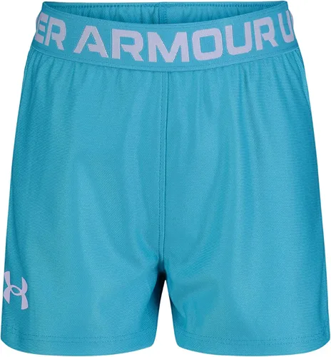 Under Armour Pantalón corto de juego para niñas, cintura elástica, detalle de logotipo, ligero