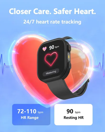 Miniatura 4 de MorePro Reloj inteligente para niños, no requiere aplicación, no requiere teléfono, reloj de seguimiento de actividad física para niños con Negro
