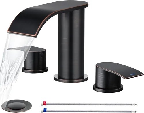 Miniatura 12 de Ultimate Unicorn Grifo de Baño para Lavabo Dorado Cepillado, Grifo de Lavabo de Baño de 4 Pulgadas para 3 o 2 Agujeros, Grifos de Cascada de 2 Oro
