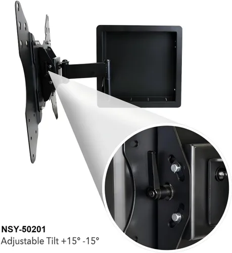 Miniatura 7 de NSY-50201 Soporte de TV empotrado en pared para pantallas planas de 42 a 75 pulgadas con extensión de 19 pulgadas de largo, cero holgura, perfil