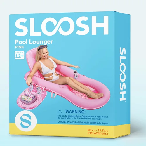 Miniatura 8 de SLOOSH Pool Floats Lounger Adult, Fabric Pool Floaties Lounge Convertible 2-in-1 Floating Water Floaty with Cup Holders Adjustable Backrest Recliner