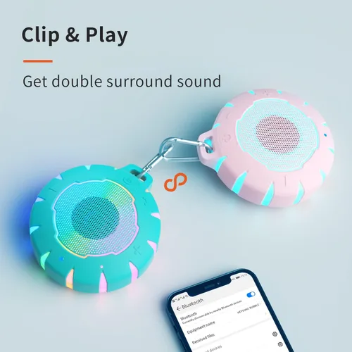 Miniatura 9 de HEYSONG Altavoz Bluetooth impermeable para ducha, duradero y portátil con sonido claro, ideal para ducha, piscina, playa y kayak, gran regalo
