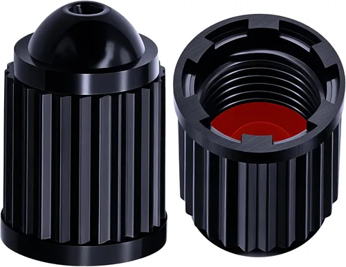 Miniatura 39 de 30 piezas de tapas de vástago de válvula de neumático TPMS, tapas de vástago de válvula de rueda de plástico negro para TR20008 TPMS, tapas