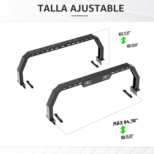 Miniatura 3 de YZONA Bastidores ajustables de 14.6 a 17.4 pulgadas de altura para caja de camioneta con 2 luces LED compatibles con Tacoma/Tundra/Silverado