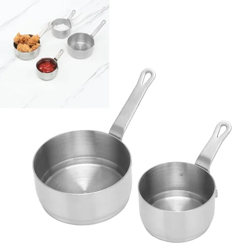 Miniatura 4 de 2 tazas de salsa de acero inoxidable 304 apilables con diseño de mango para banquetes al aire libre, picnics al aire libre, cuencos de condimentos