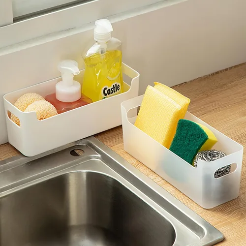 Miniatura 4 de 2 piezas Organizador para puerta de gabinete de cocina, almacenamiento adhesivo en la puerta interior del gabinete, estante de almacenamiento debajo