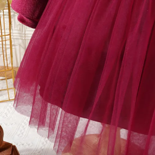 Miniatura 126 de IDOPIP Vestido tutú de terciopelo para niñas pequeñas, vestido de manga larga para princesa, Navidad, cumpleaños, fiesta, boda, vestidos de otoño e