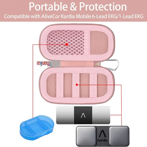 Miniatura 8 de khanka Funda rígida para monitor de ECG AliveCor KardiaMobile, compatible con KardiaMobile 6L/6L Max, dispositivo de electrocardiograma personal