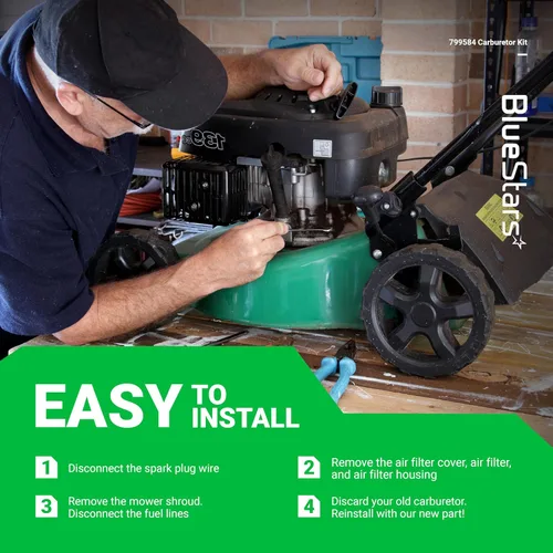 Miniatura 8 de BlueStars 799584 592361 Carburador - Compatible con motores de 140cc Husqvarna LC121P Troy-Bilt TB110 TB200 B110 cortacésped - Reemplaza 594058