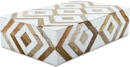 Miniatura 39 de Handicrafts Home Caja de recuerdo decorativa de 8 x 5 – Pequeña caja organizadora con tapa, almacenamiento decorativo Boho, caja de memoria retro