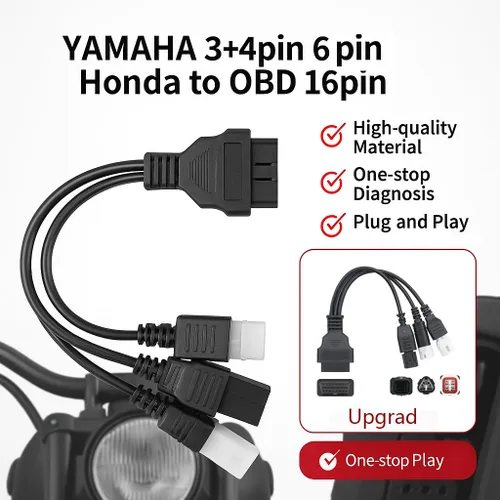 Miniatura 2 de Cable adaptador OBD2 3 en 1, adaptador de 16 pines a 3/4/6 pines, herramienta de conector de lector de código de falla OBDII, cable de diagnóstico