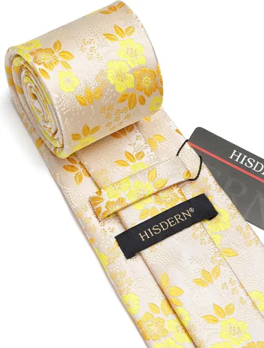 Miniatura 221 de Corbatas florales tejidas clásicas para hombre, corbata cuadrada de bolsillo, corbatas formales para hombres, boda con pañuelo