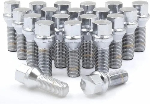 Miniatura 7 de Wheel Accessories Parts 20 pernos de asiento de bellota de rosca M14 x 1.50 con acabado negro, vástago de 1.102 in de longitud de 0.669 in hexagonal