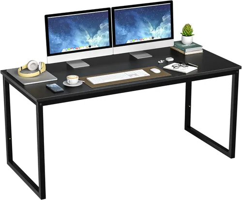 Miniatura 8 de ZenStyle Escritorio para computadora de 47 pulgadas, moderno y resistente, escritorio de oficina para computadora, computadora portátil, escritorio