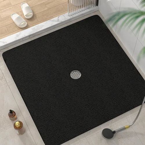 Miniatura 26 de HITSLAM - Tapete cuadrado para ducha, de 24 x 24 pulgadas, tapete de baño antideslizante para bañera, tapetes de baño de alcachofa de PVC suave