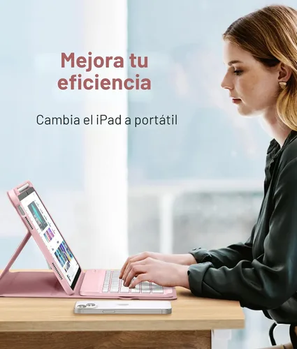 Miniatura 7 de Hamile Funda para iPad de 11ª y 10ª Generación con Teclado - 7 Colores Retroiluminados Inalámbrico Desmontable Funda Folio con Teclado y Soporte