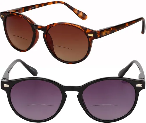 Miniatura 7 de Mass Vision 'The Brilliance' - Lentes de sol bifocales polarizados, redondos, de marco completo, para mujeres y hombres Negro