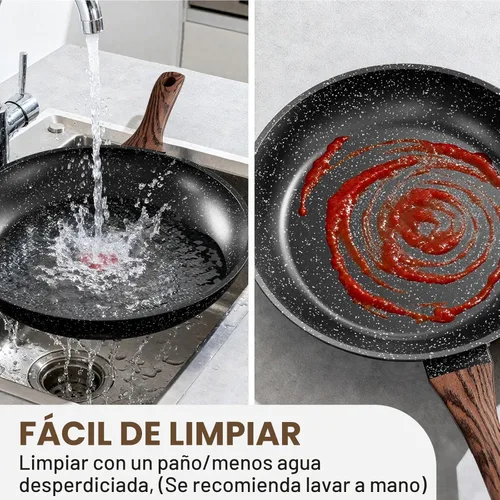 Miniatura 7 de Juego de ollas y sartenes antiadherentes, juego de utensilios de cocina de inducción de cocina y utensilios para hornear, juego de sartenes