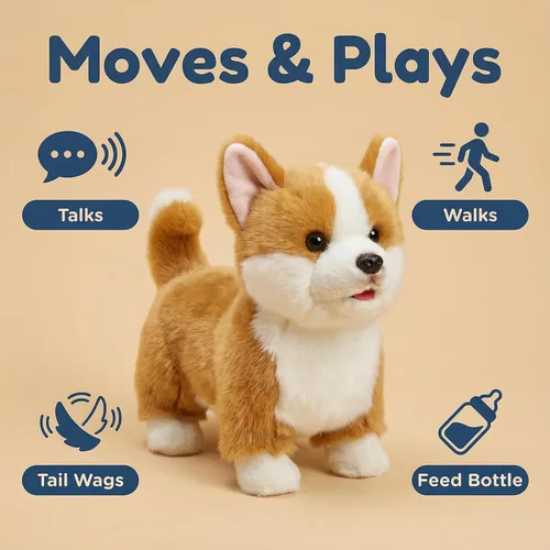Miniatura 6 de CU-MATE Juguetes eléctricos de peluche para perros de 12 pulgadas, juguete electrónico de peluche para perro, robot interactivo, juguete interactivo
