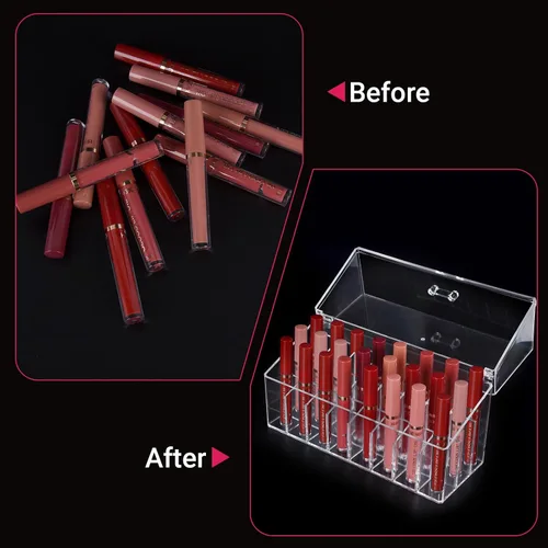 Miniatura 5 de Soporte acrílico para brillo de labios y organizador de perfumes Rollerball para soporte compacto de perfume de aceite esencial, cepillo