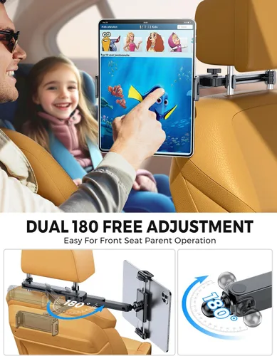 Miniatura 5 de eSamcore Soporte para iPad para asiento trasero de automóvil, soporte triangular retráctil para tableta, soporte para tableta, soporte para tableta