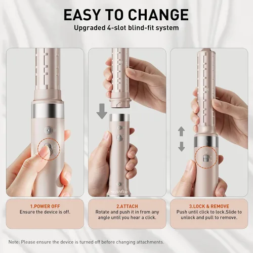 Miniatura 7 de Mythsight StyleVibe - Moldeador de aire 6 en 1 con difusor de pelo, rizadores automáticos (L/R), secador de pelo y cepillo alisador con estuche