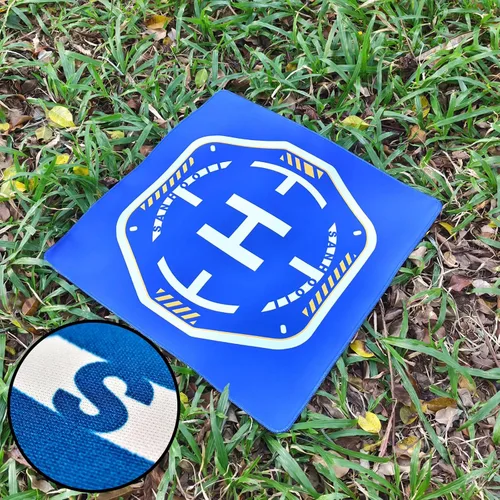 Miniatura 7 de Drone UAV Landing Pad Helipad Launch 19.69 x 19.69 pulgadas (19.7 in) y 0.118 in (grosor) ponderado nocturno reflectante suelo pico portátil