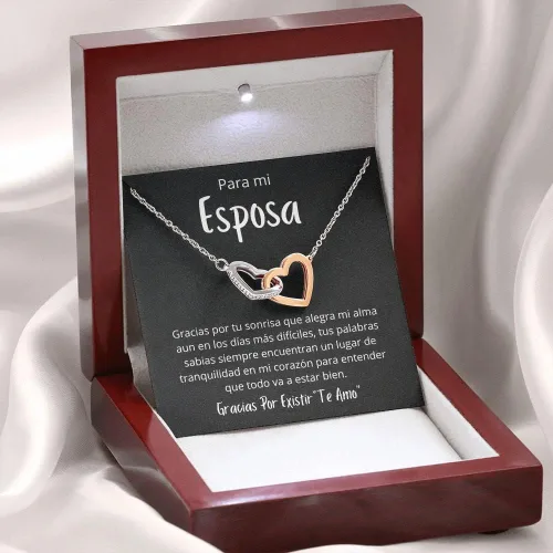 Miniatura 3 de Leo's Print Shop Collar de Corazones para mujer, regalo para esposa en su cumpleaños, regalos de aniversario para mi esposa, Acero inoxidable