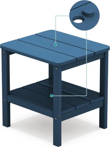 Miniatura 18 de SERWALL Mesa auxiliar Double Adirondack, Mesa auxiliar de forma rectangular, Negra