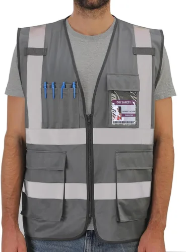 Miniatura 17 de Dib Safety - Chaleco reflectante ANSI clase 2, chaleco de alta visibilidad con bolsillos y cremallera, ideal para trabajo en construcción, alta