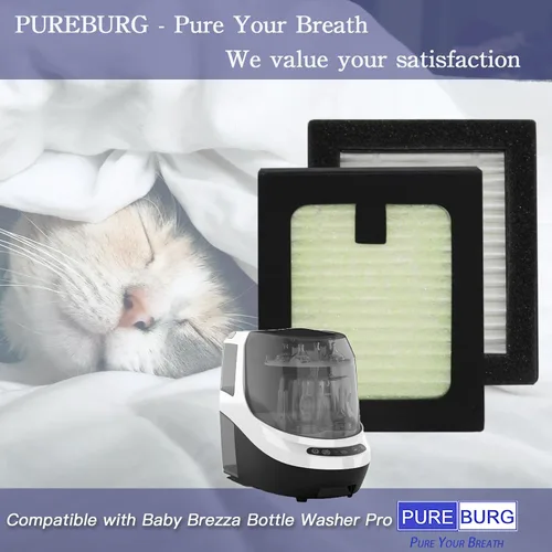 Miniatura 2 de PUREBURG Filtro de repuesto compatible con Baby Brezza Bottle Washer Pro, paquete de 6, HEPA Air Clean Dust